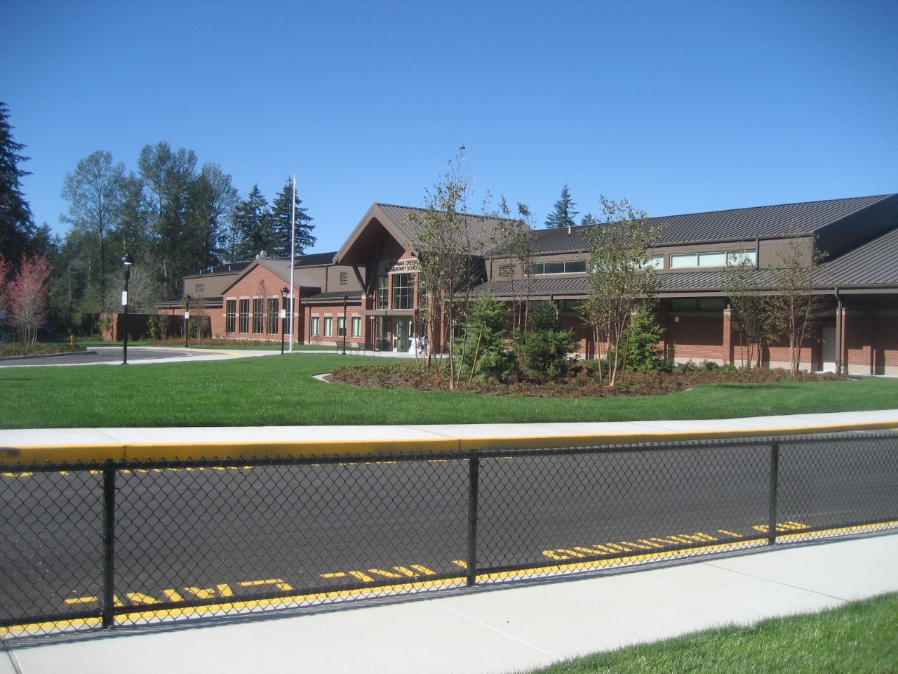 Bowman Creek front of new building. 